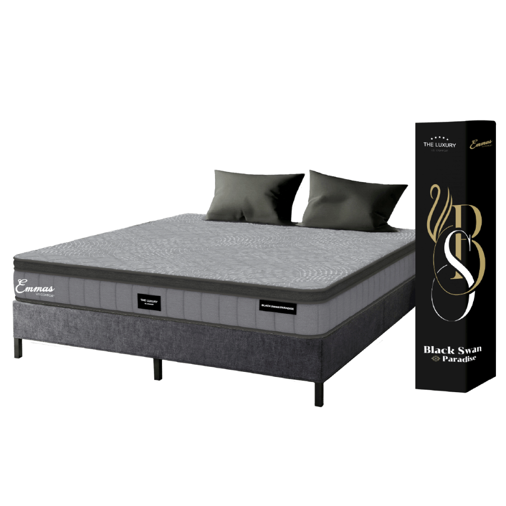 ที่นอนยางพารา 3.5 ฟุต EMMAS BLACK SWAN PARADISE มาพร้อมกับฐานเตียง 3.5 ฟุต NOOZ PIXEL BED FRAME (ไม่มีหัวเตียง)_0